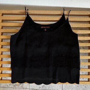 Kate Moss for Topshop Black Scalloped Hem Camisole Crop Top